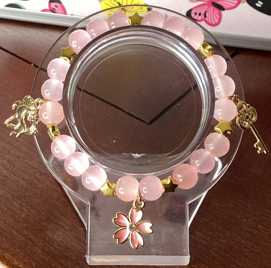 Pink Lily w/ key and unicorn